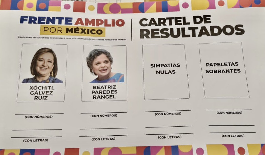 Frente Amplio por México cancela consulta del domingo y dará constancia a Xóchitl Gálvez