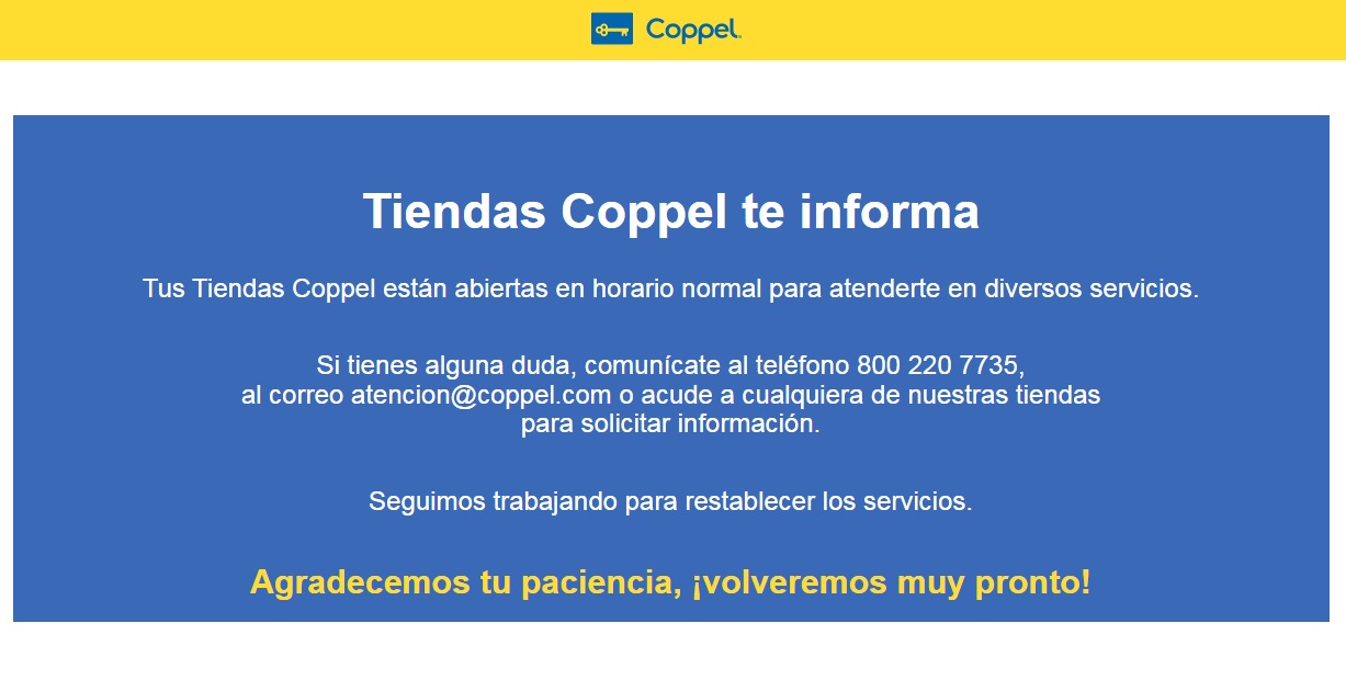 Tienda online de Coppel está “apagada” por incidente de ciberseguridad